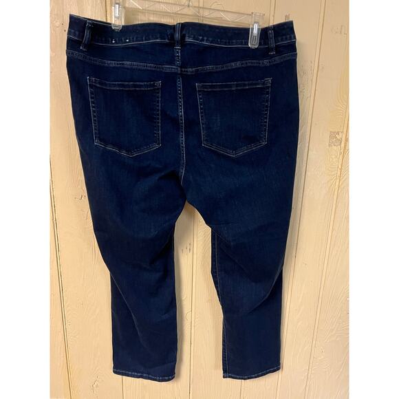 Lane Bryant Jeans Womens 22W Short Mid-Rise Straight Leg Dark Denim 22WP 22WS - Picture 8 of 9